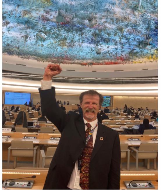 UN Human Rights Council adopting a resolution recognizing, for the first time at the global level, the human right to a clean, healthy and sustainable environment